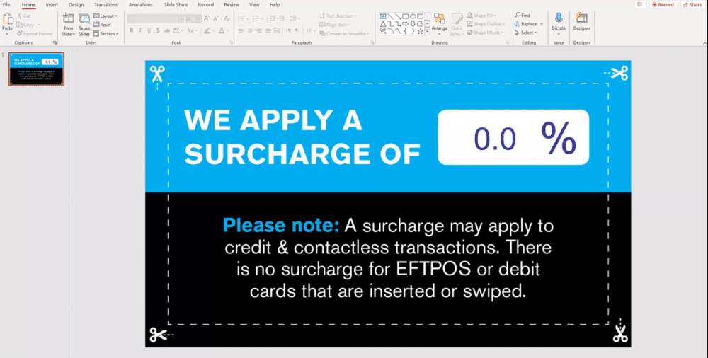 Surcharge signage